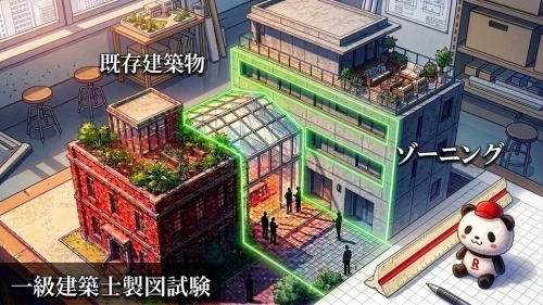 一級建築士製図試験「既存建築物の現状保存」Ｌ字ゾーニングを解説！